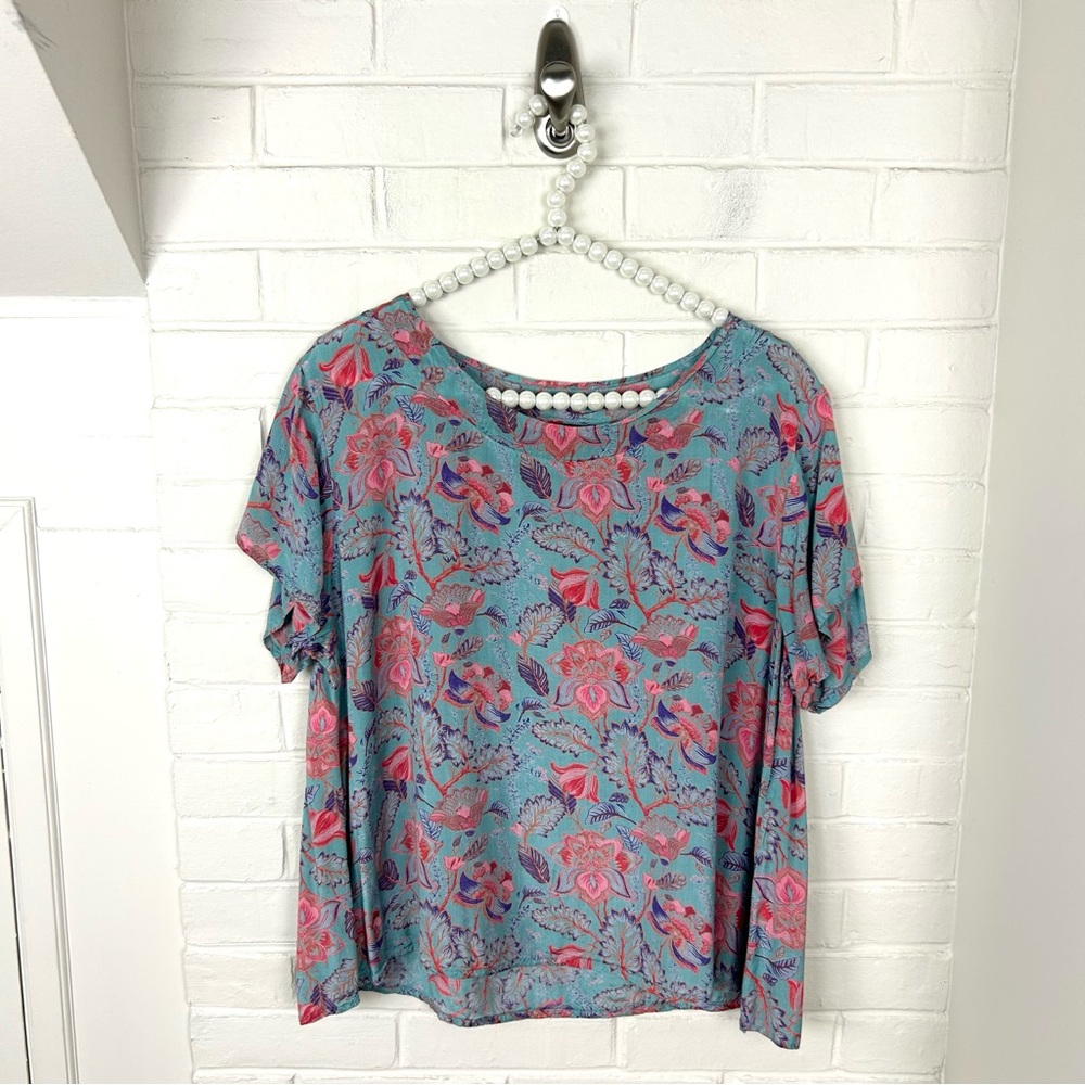 Vintage Little Journeys Chicago Floral Flowy Top Size M